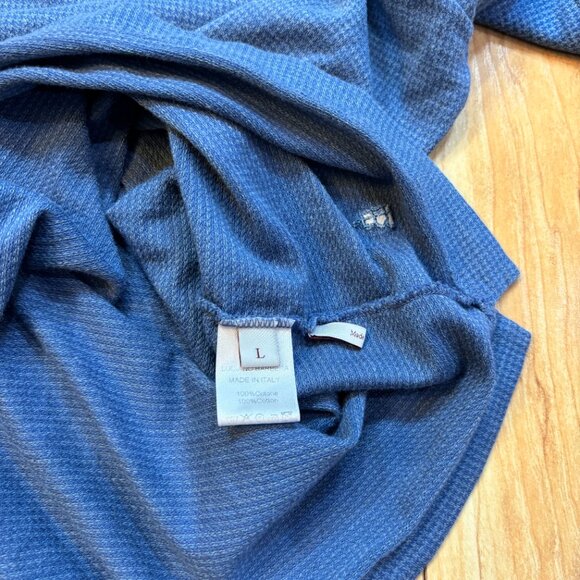 Luciano Barbera Cotton 1/4 Zip Collared Polo Shirt Blue Italy Men's Size Large - Picture 7 of 7